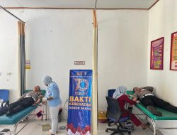Hari Lalu Lintas Bhayangkara ke-70 , Kasat Lantas Gelar Bakti Kesehatan Donor Darah di RSUD ZAPA Way Kanan