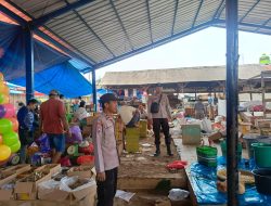 Hadir Ditengah Masyarakat, Polsek Rebang Tangkas Gelar Patroli KRYD di Pasar Kalangan