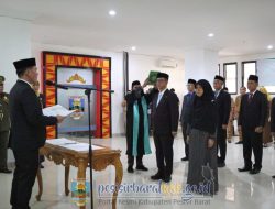 BUPATI DEDI IRAWAN LANTIK TUJUH PEJABAT TINGGI PRATAMA