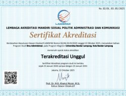Program Studi Magister Ilmu Administrasi UBL Raih Akreditasi Unggul dari LAMSPAK