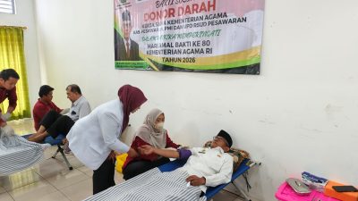 Kemenag Pesawaran Gelar Donor Darah Sambut HAB Ke-80