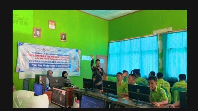 CoE Metaverse Universitas Teknokrat Indonesia Gelar Pengabdian Masyarakat Bertema “AI for Metaverse Creation” di SMKN 3 Kotabumi