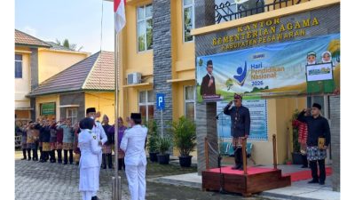 Hardiknas 2026, Kemenag Pesawaran Gelar Upacara Khidmat, Farid Wajedi Tekankan Kolaborasi Majukan Pendidikan